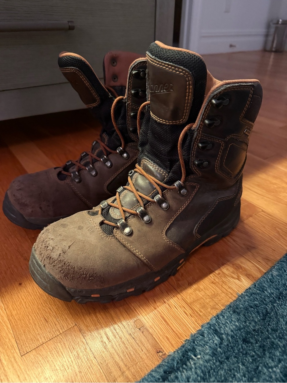Danner Vicious Men's Work Boots Size 11 8" Composite Toe Brown/ Orange